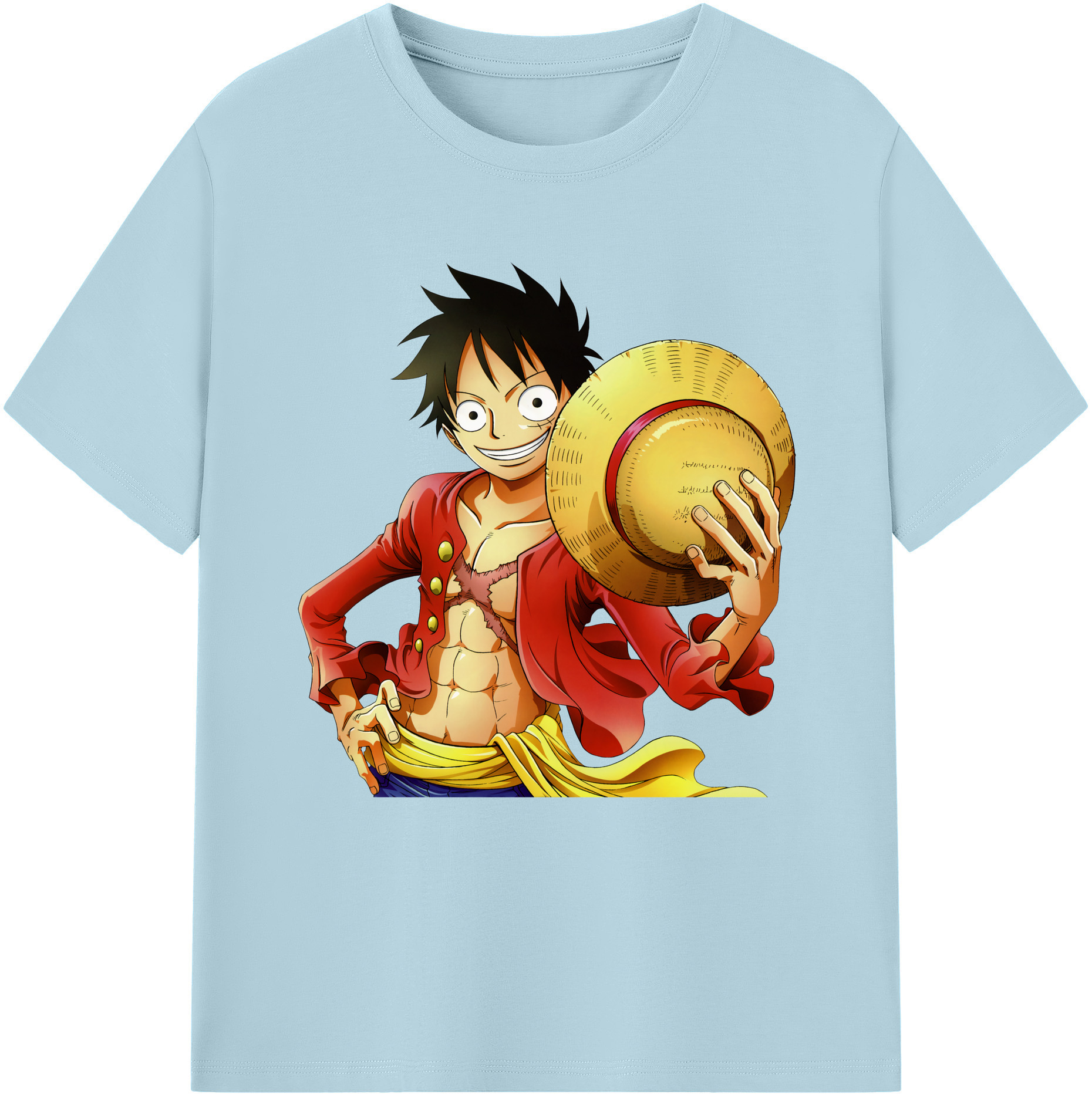 ワンピース モンキー・D・ルフィ ONE PIECE Monkey D. Luffy 綿100％半袖Tシャツ（フロントプリント）